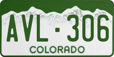 CO license plate AVL306