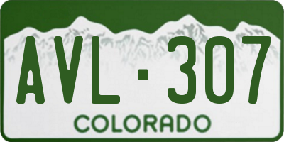 CO license plate AVL307