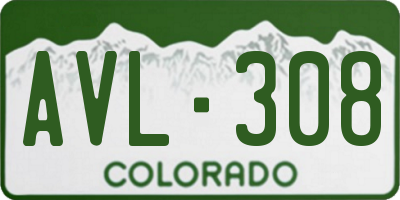 CO license plate AVL308