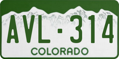 CO license plate AVL314
