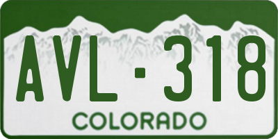 CO license plate AVL318
