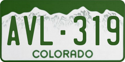 CO license plate AVL319