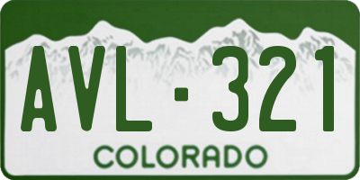 CO license plate AVL321