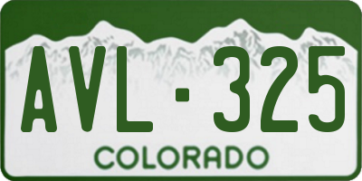 CO license plate AVL325