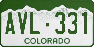 CO license plate AVL331
