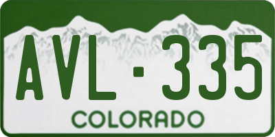CO license plate AVL335