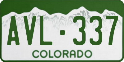 CO license plate AVL337