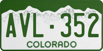 CO license plate AVL352