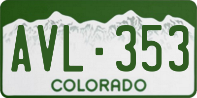 CO license plate AVL353