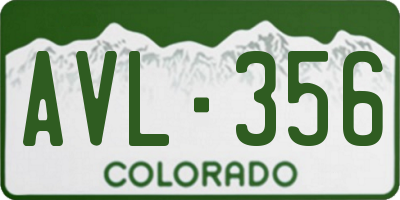 CO license plate AVL356