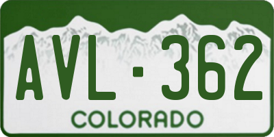 CO license plate AVL362