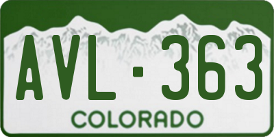 CO license plate AVL363