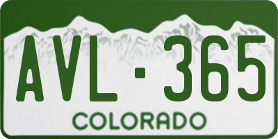 CO license plate AVL365