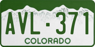 CO license plate AVL371
