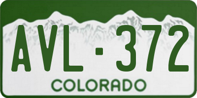 CO license plate AVL372