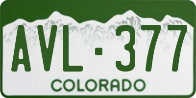 CO license plate AVL377
