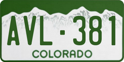 CO license plate AVL381