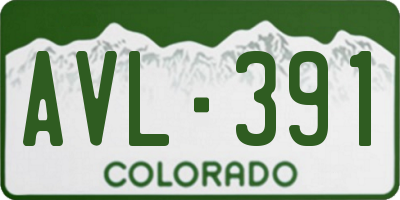 CO license plate AVL391