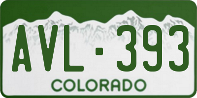 CO license plate AVL393