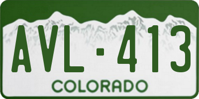 CO license plate AVL413