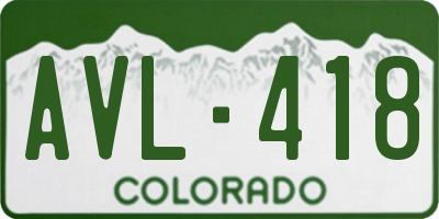 CO license plate AVL418