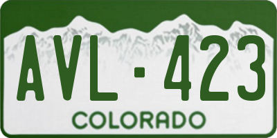 CO license plate AVL423