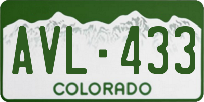 CO license plate AVL433