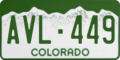 CO license plate AVL449