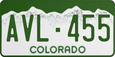 CO license plate AVL455