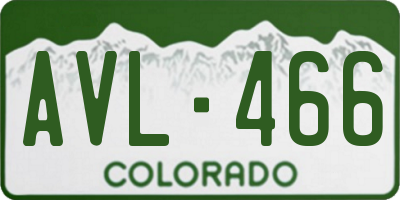 CO license plate AVL466