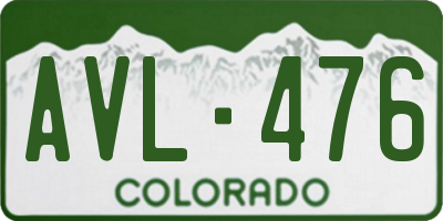 CO license plate AVL476