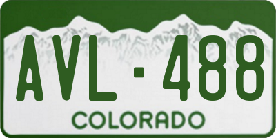 CO license plate AVL488