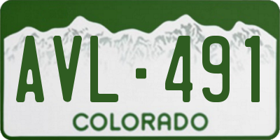 CO license plate AVL491