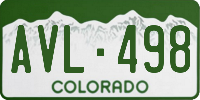 CO license plate AVL498