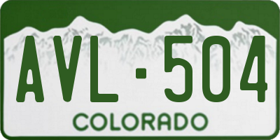 CO license plate AVL504