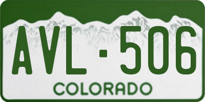 CO license plate AVL506