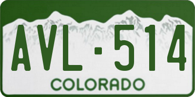 CO license plate AVL514