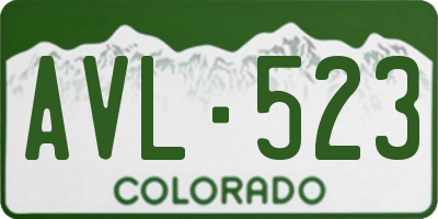 CO license plate AVL523