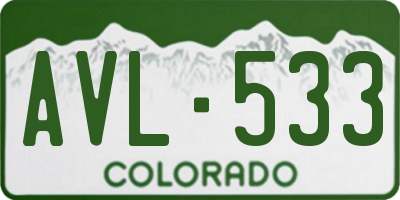 CO license plate AVL533