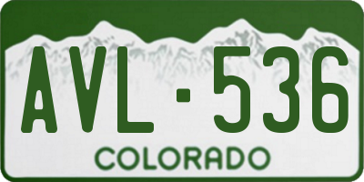 CO license plate AVL536