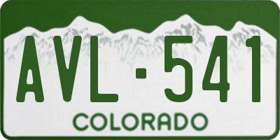 CO license plate AVL541