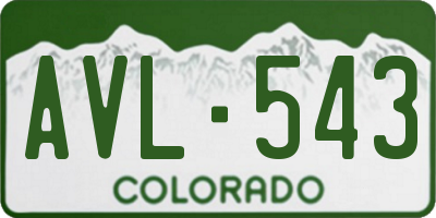 CO license plate AVL543