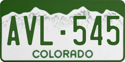 CO license plate AVL545