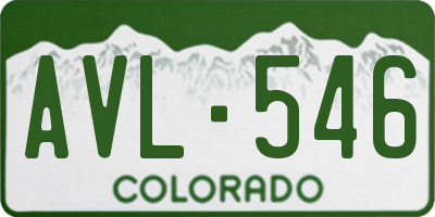 CO license plate AVL546