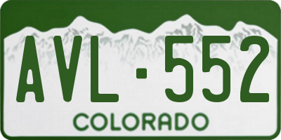 CO license plate AVL552