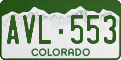 CO license plate AVL553