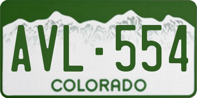 CO license plate AVL554
