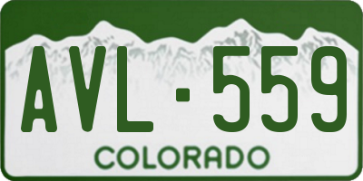 CO license plate AVL559