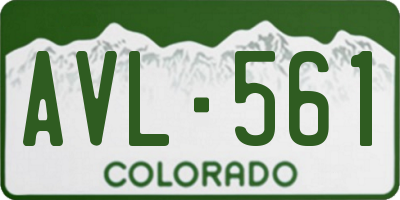 CO license plate AVL561