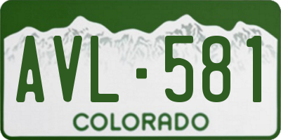 CO license plate AVL581